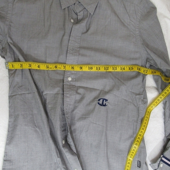 Just Cavalli Gray Cotten Button-Up Shirt Size 44 - Picture 9 of 11